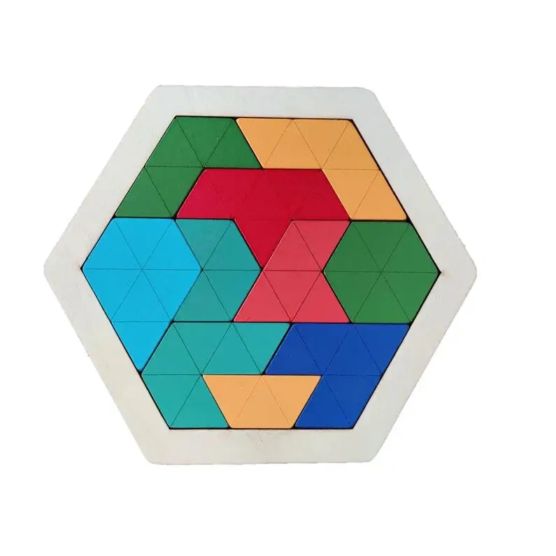 3PCS/Set Wooden Tangram Board Puzzle Kids Mind Brain Teasers Puzzles Game