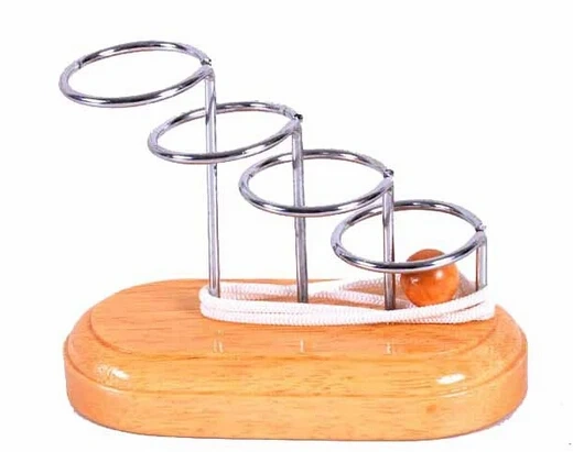 Desk Novelty 3D Wooden Rope Loop Puzzle Mind String Brain teaser Game for Adults Kids