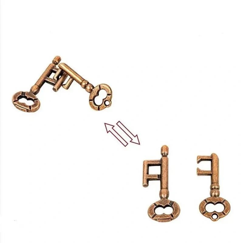 Classic Metal Brain Teasers Lock Ring Puzzle Magic Wire Rope Puzzles Game for Adults Kids