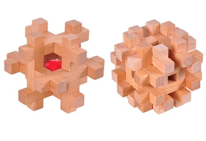 2PCS/Set Chinese Traditional Wooden Burr Puzzles Brain Teaser Game for Adults Children