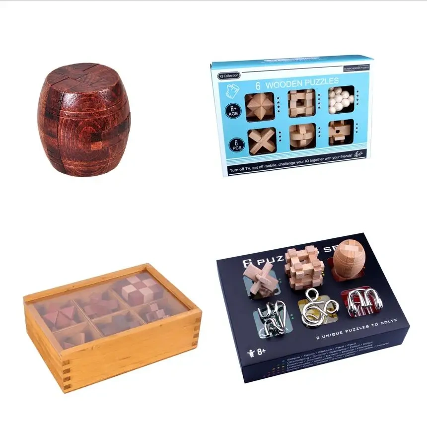 Boutique Magic Wooden Burr Puzzle Mind Logic Maze Brain Teasers Puzzles Game Gift