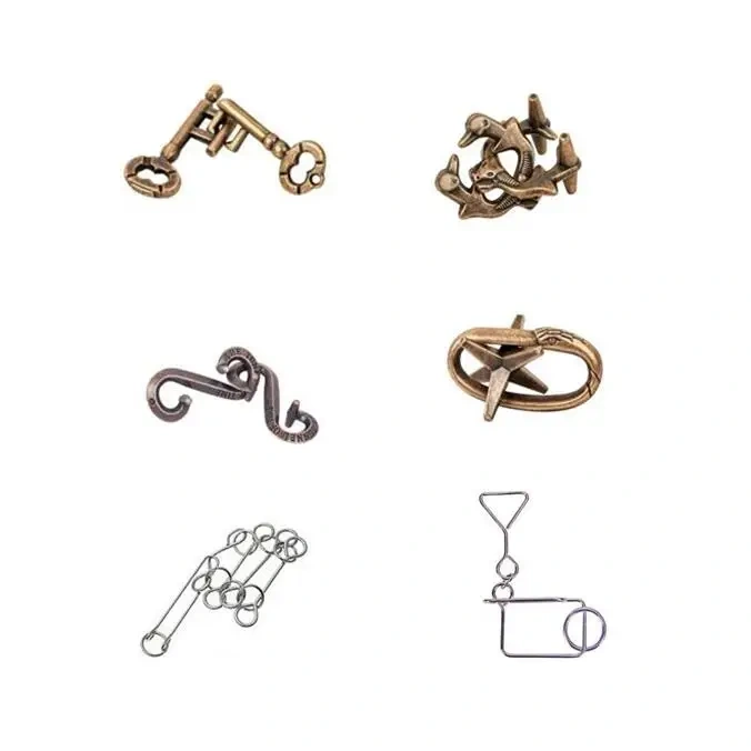 Classic Metal Brain Teasers Lock Ring Puzzle Magic Wire Rope Puzzles Game for Adults Kids
