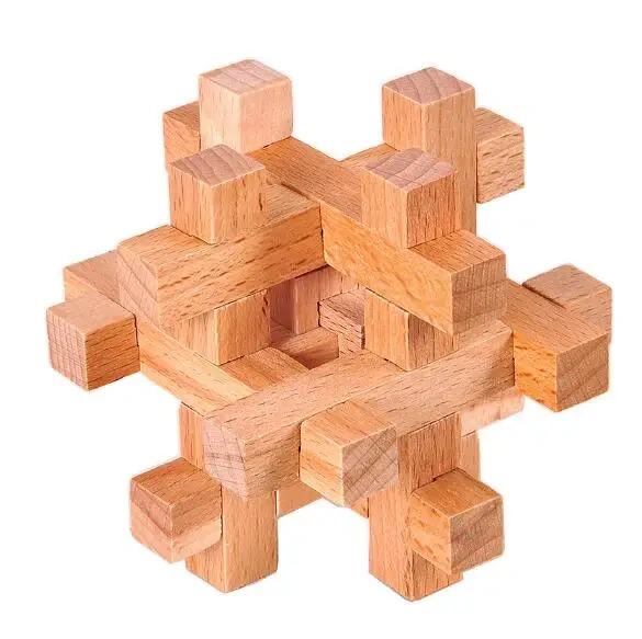 Classic Wooden Puzzle Mind Brain Teasers Burr Interlocking Puzzles Game Luban Kongming Lock Toy for Adults Children