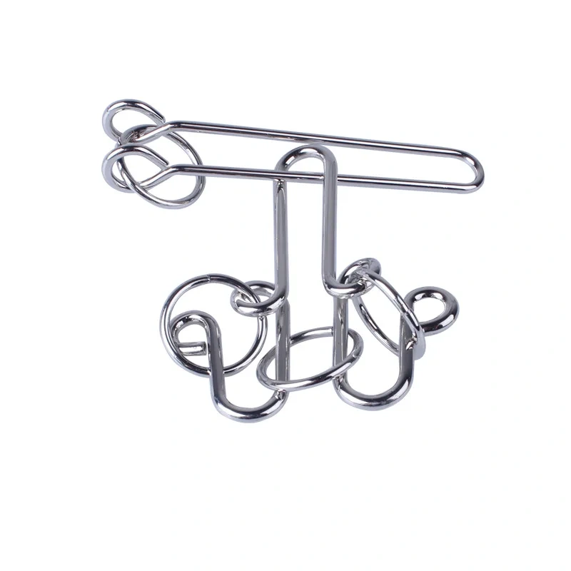 Classic Intelligence Metal Wire Puzzle Baffling Brain Teaser Magic Rings Puzzles Game for Adults Children