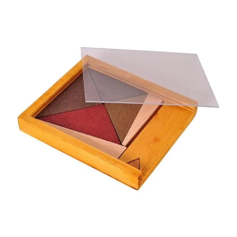 Wooden Tangram Board Puzzles Magic Intelligence Mind Brain Teasers Game