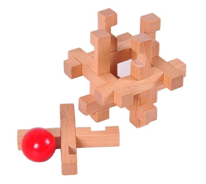 2PCS/Set Chinese Traditional Wooden Burr Puzzles Brain Teaser Game for Adults Children