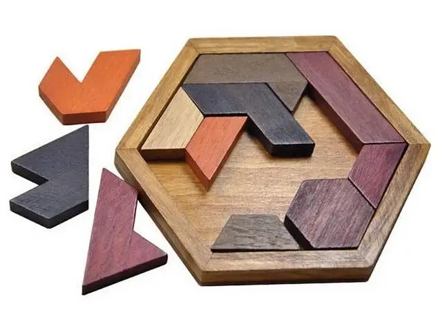 Wooden Board Puzzle Kids Educational Math Tangram Puzzles Game Toys for Adults Children