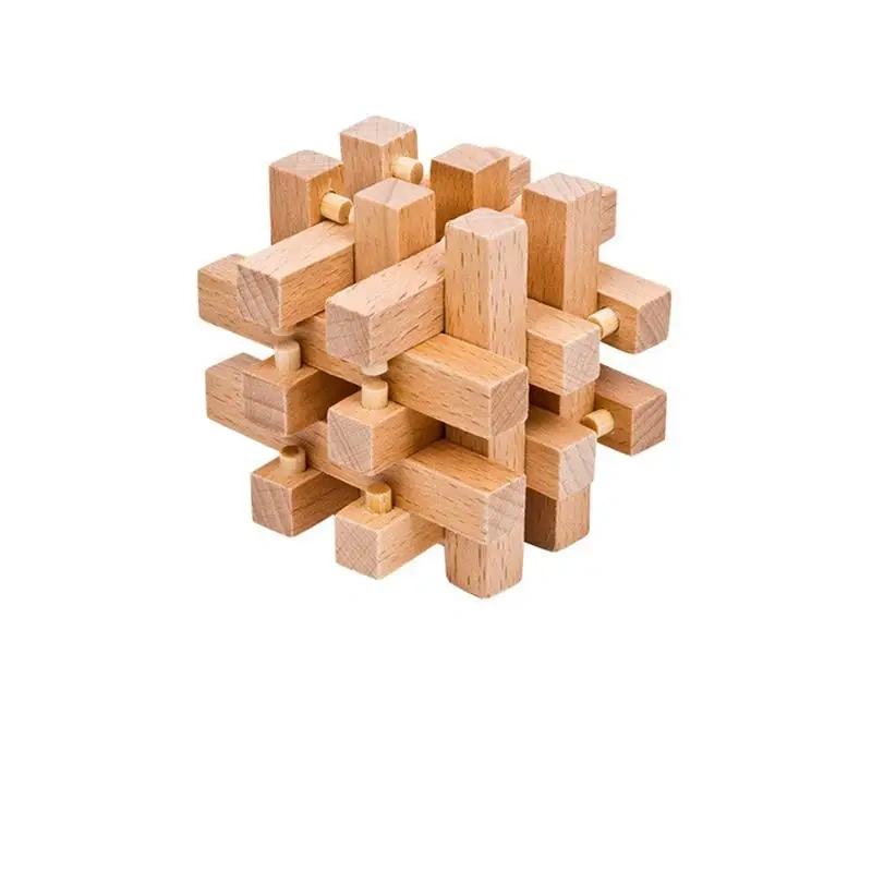 5PCS/LOT Wooden Puzzles Traditional Educational Brain Teasers Game