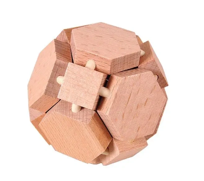 Classic Wooden Brain Teaser Wood Burr Puzzles Game for Adults Kids