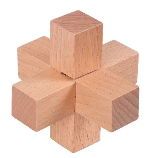 Classic Wooden Cross Puzzle Brain Teaser Brain Teasers Puzzles Game for Adults Children