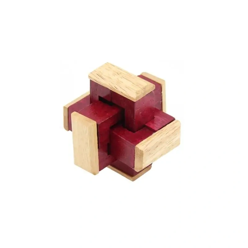 Classic Wooden Burr Puzzle Brain Teaser Game for Adults and Children