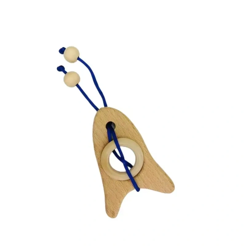 Wooden Rope Puzzle - Disentanglement Metal String Brain Teaser for Kids and Adults