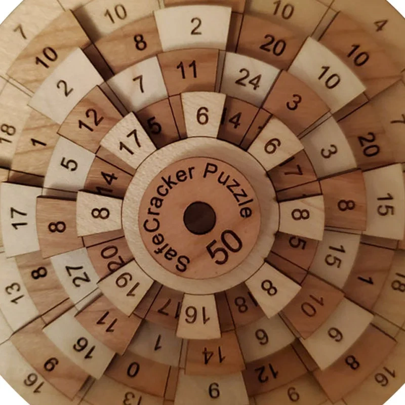 Mind Boggling Safecracker 50 Puzzle Classic Math Numbers Wood Puzzles Game for Adults Kids