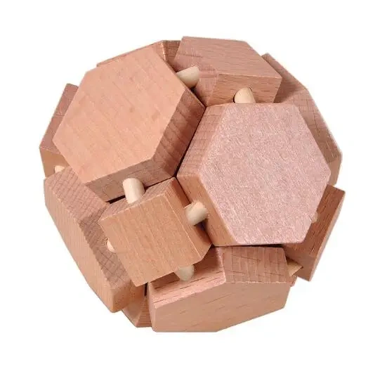 Geometric 3D Wooden Puzzle Two Colors Ball Mind Brain Teaser Puzzles Game for Adults Children
