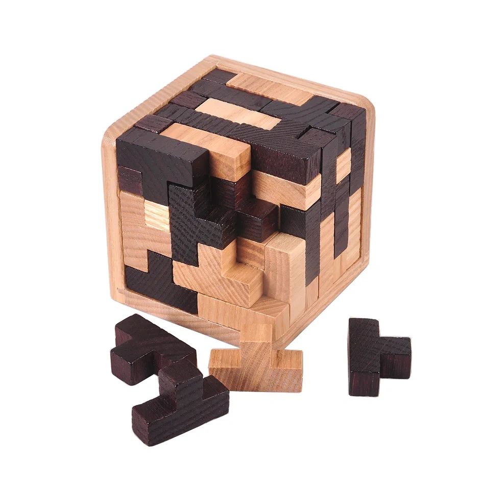 Classic 3D Wooden Brain Teasers Puzzles Game