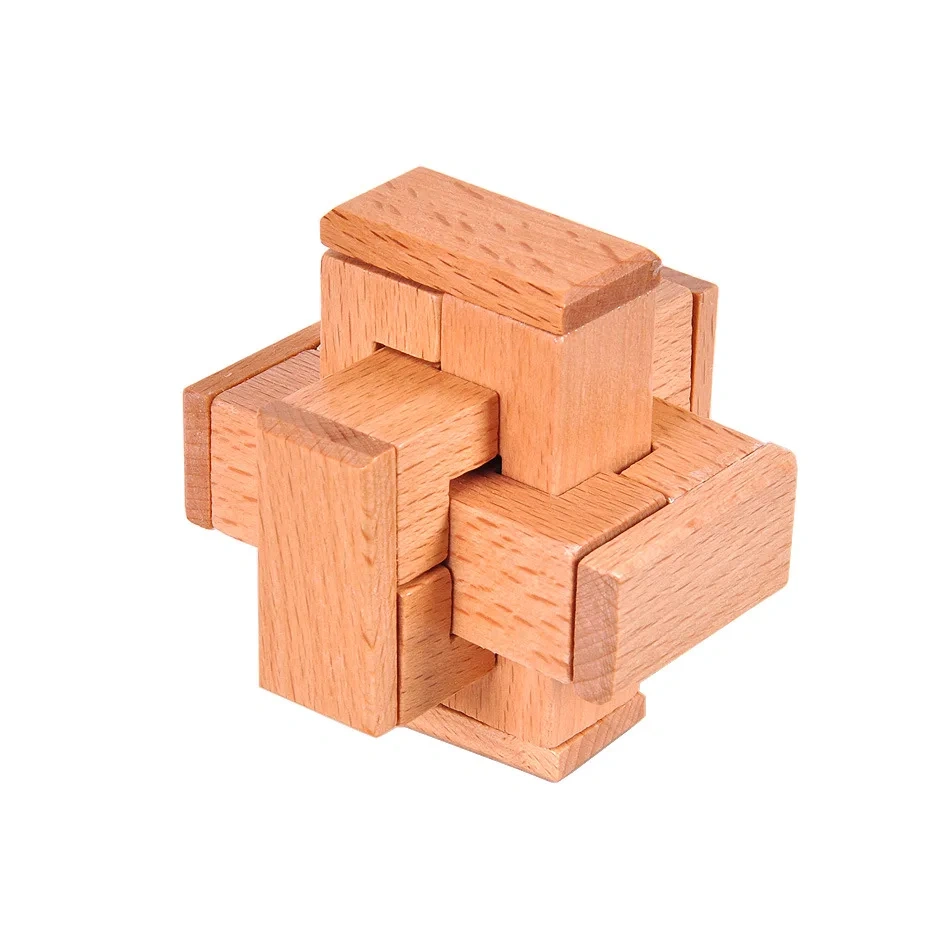 Classic Intelligence Wooden Cross Brain Teasers Puzzle