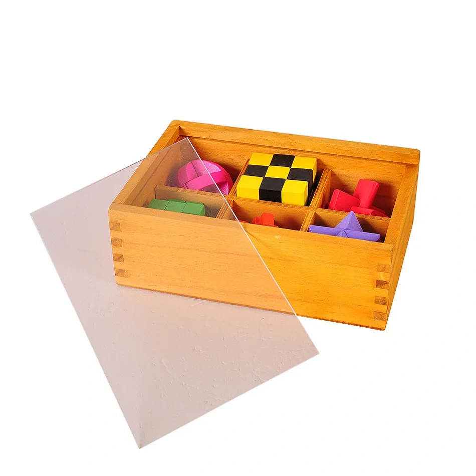 New Set of 6PCS Wooden Brain Teaser Burr Educational Puzzles Game for Children Adults