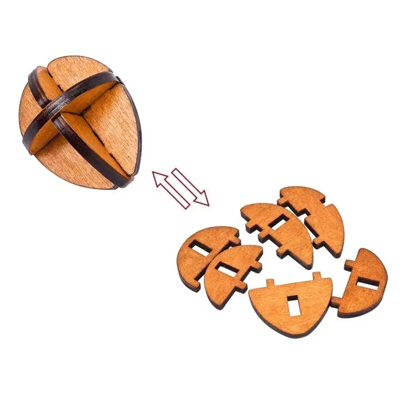 3PCS/Set Vintage Style 3D Wooden Puzzles Traditional Intelligence Game Toy for Adults Children