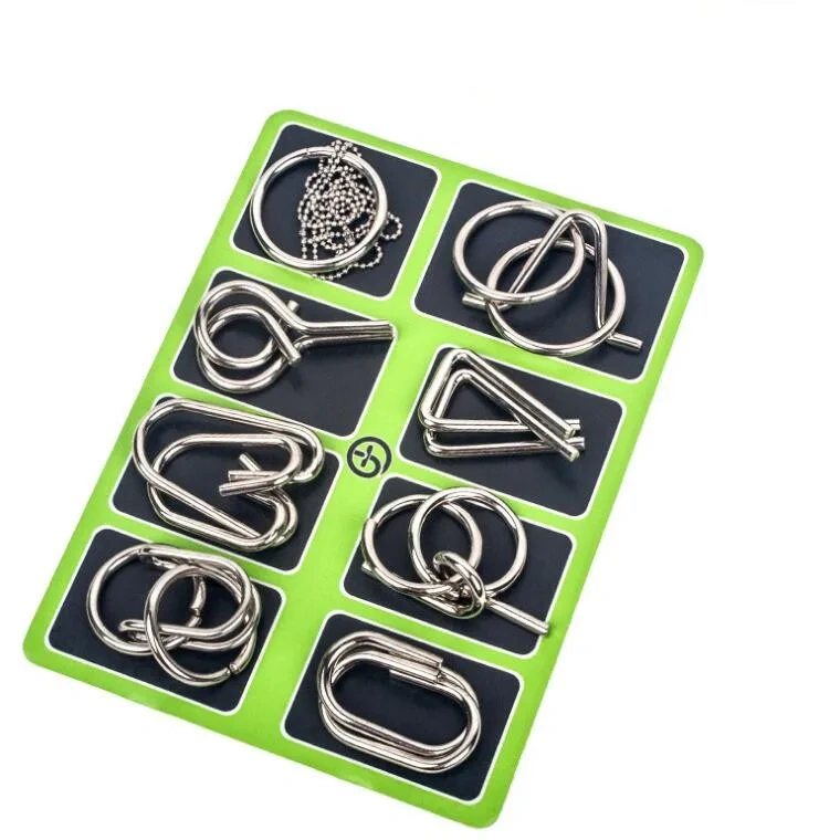 Hot Set Metal Wire Puzzle Baffling Magic Brain Teaser Puzzles Game Toys for Children Adults