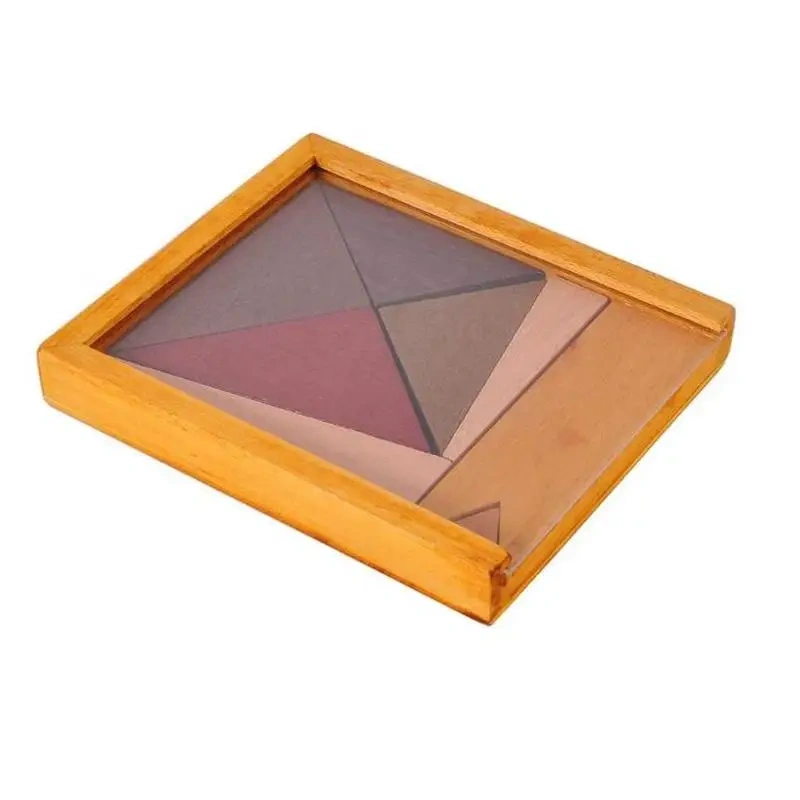 Wooden Tangram Board Puzzles Magic Intelligence Mind Brain Teasers Game