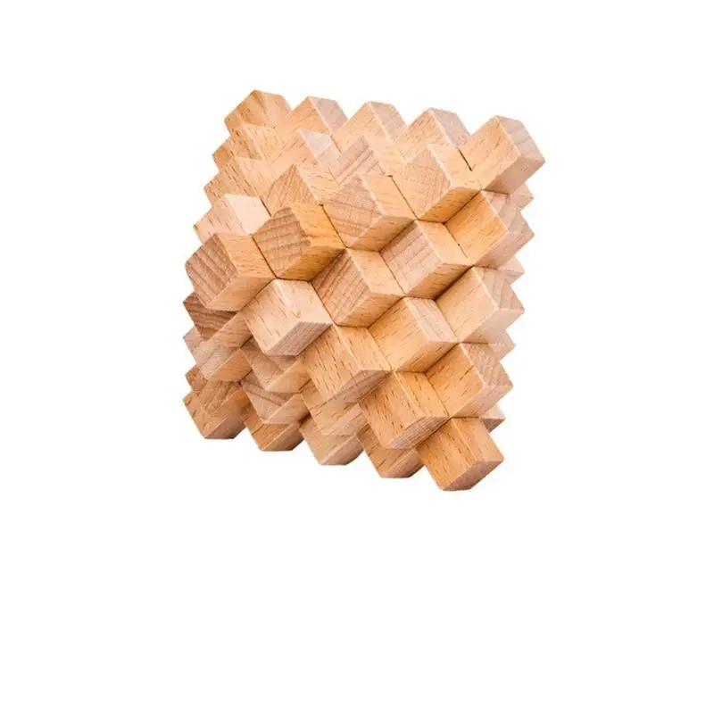 High Difficulty Level Wooden Burr Interlocking Puzzle Brain Teaser Game for Adults