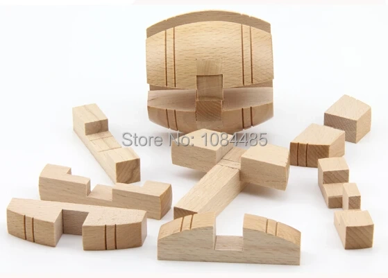 4PCS/Lot 3D Wooden Puzzle Brain Teaser Interlocking Burr Puzzles Game Toy for Adults Children Kids