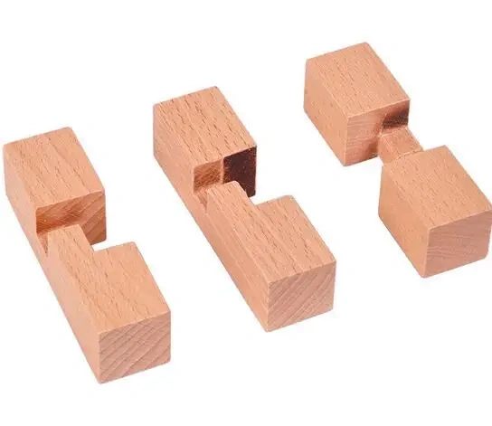 Classic Wooden Cross Puzzle Brain Teaser Brain Teasers Puzzles Game for Adults Children