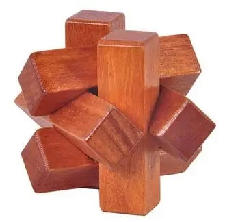 Mini Size Intelligence Wooden Burr Puzzle Brain Teaser Game for Adults Kids