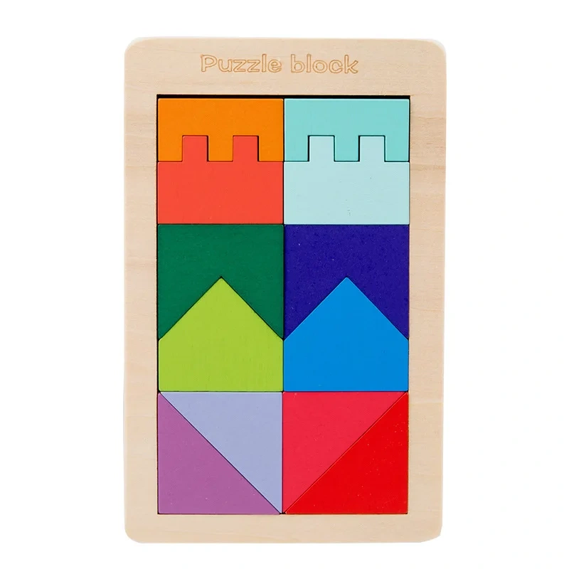Wooden Board Puzzle Kids Educational Math Tangram Puzzles Game Toys for Adults Children