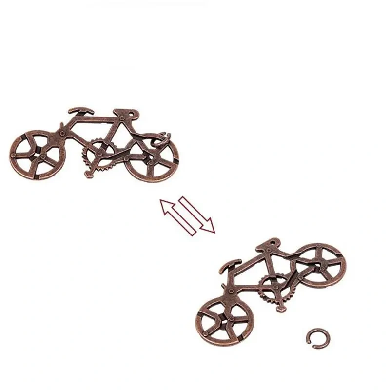 Classic Metal Brain Teasers Lock Ring Puzzle Magic Wire Rope Puzzles Game for Adults Kids