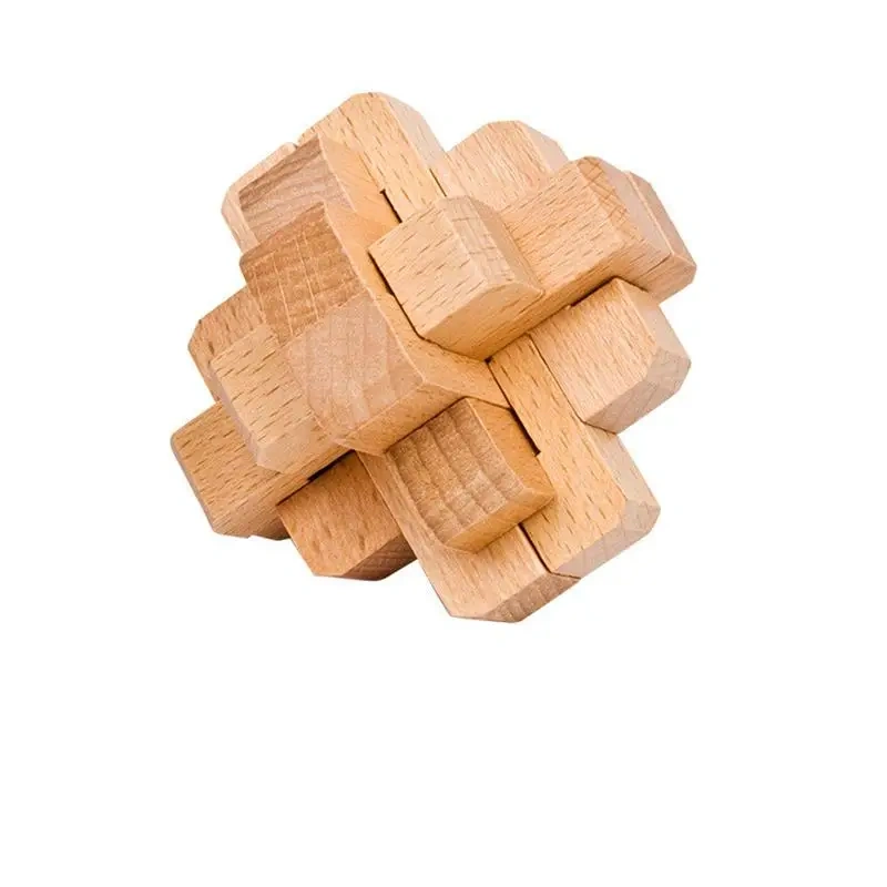 3PCS/Set Classic 3D Wooden Puzzles Interlocking Burr Brain Teasers Game for Adults Children Kids