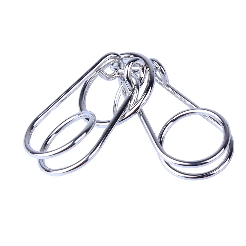 Classic Intelligence Metal Wire Puzzle Baffling Brain Teaser Magic Rings Puzzles Game for Adults Children