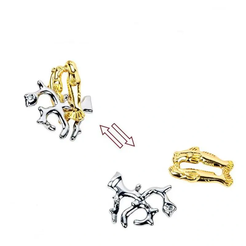 Classic Metal Brain Teasers Lock Ring Puzzle Magic Wire Rope Puzzles Game for Adults Kids