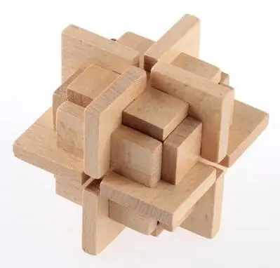 Classic Wooden Brain Teaser Wood Burr Puzzles Game for Adults Kids