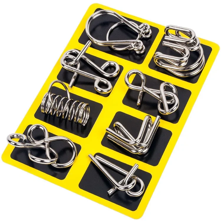 Hot Set Metal Wire Puzzle Baffling Magic Brain Teaser Puzzles Game Toys for Children Adults