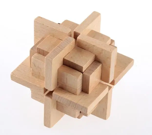 2017 NEW Wooden Puzzle Interlocking Brain Teaser Game for Adults Children