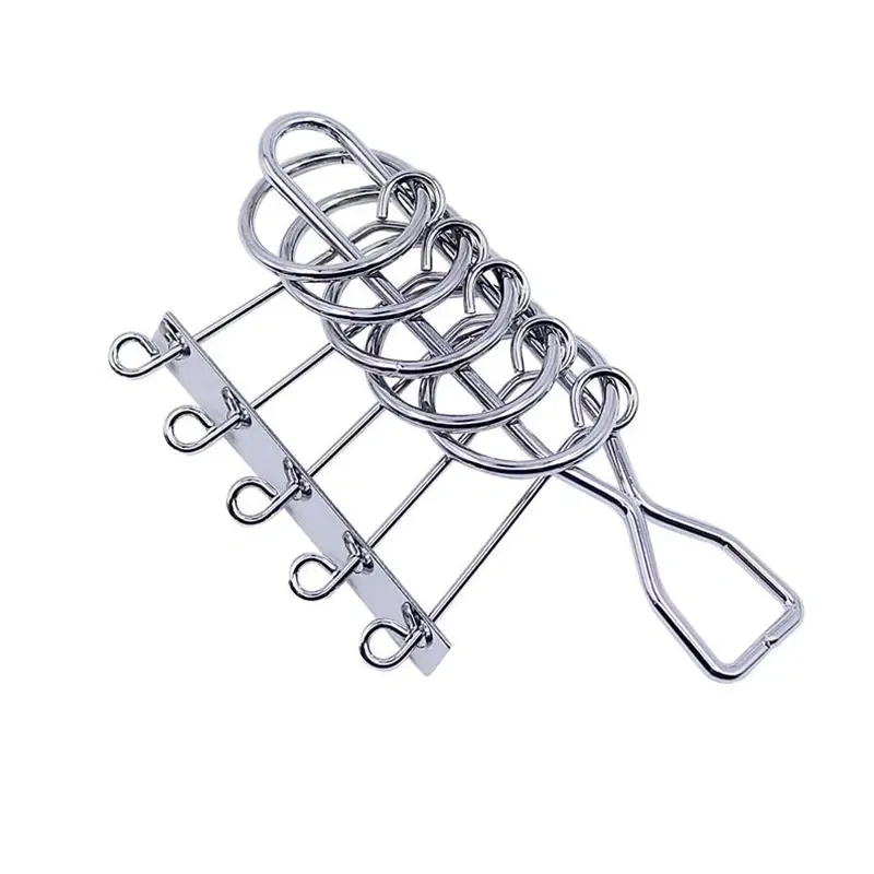 Classic Metal Five Rings Brain Teasers Puzzles Game
