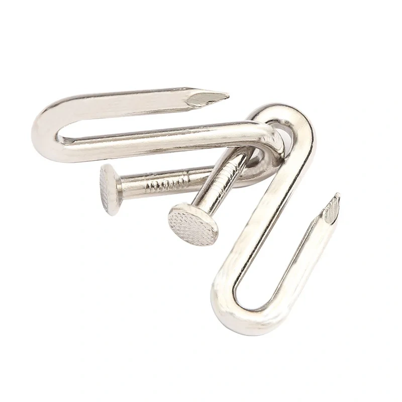 Classic Nail-shaped Metal Brain Teasers Magic Iron Wire Puzzle Game