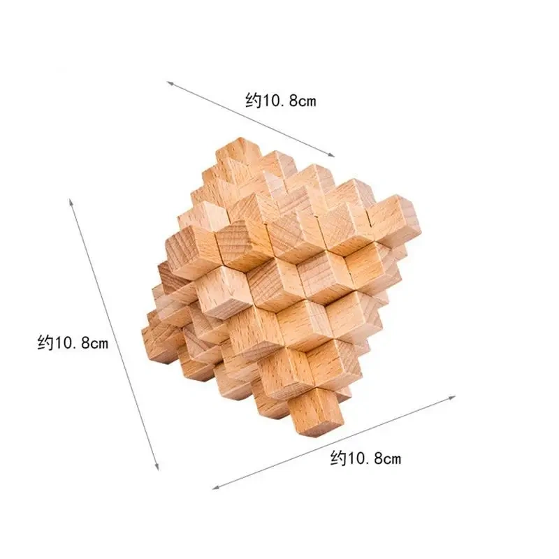 High Difficulty Level Wooden Burr Interlocking Puzzle Brain Teaser Game for Adults