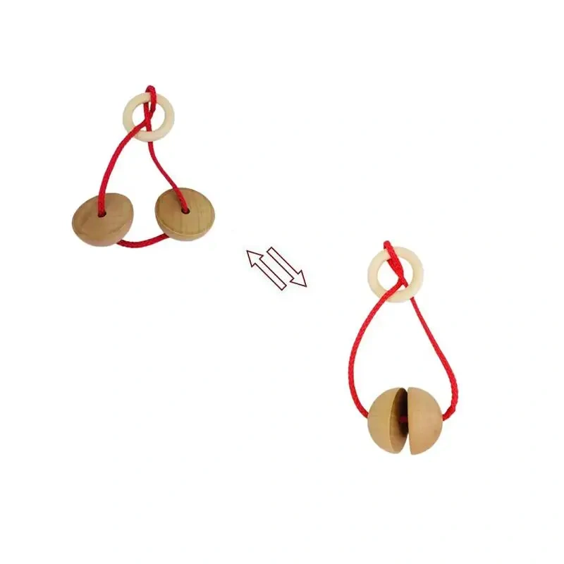 2023 New Two Semi-Globe Wooden Brain Teasers Magic Rope Puzzles Game