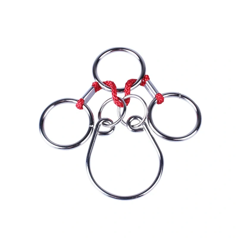 Challenging Metal Puzzle Brain Teaser Wire Rope Ring Puzzles Game for Adults Kids