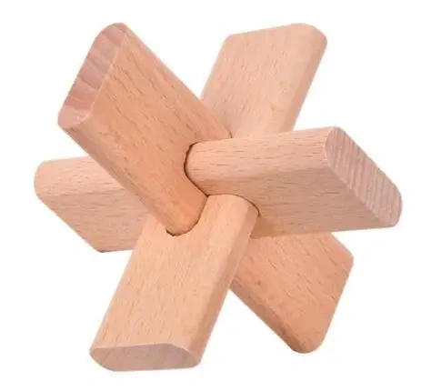 Classic Wooden Puzzle Mind Brain Teasers Burr Interlocking Puzzles Game Luban Kongming Lock Toy for Adults Children