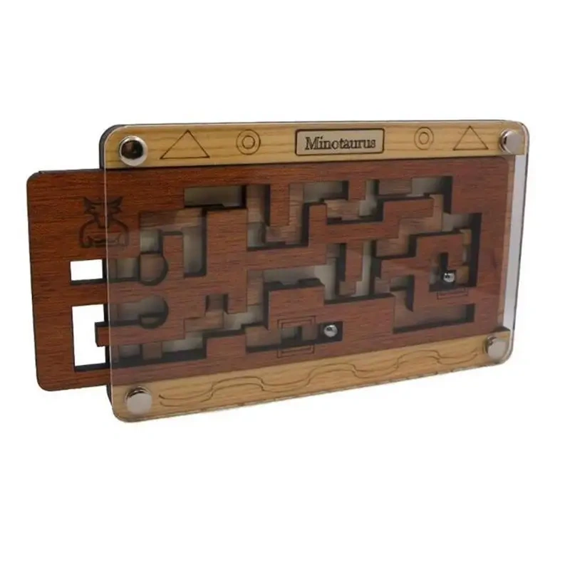 2021 New High Difficulty Level Two Layers  Wooden Sliding Maze Puzzle Logic Brain Teaser Puzzles Game for Adults