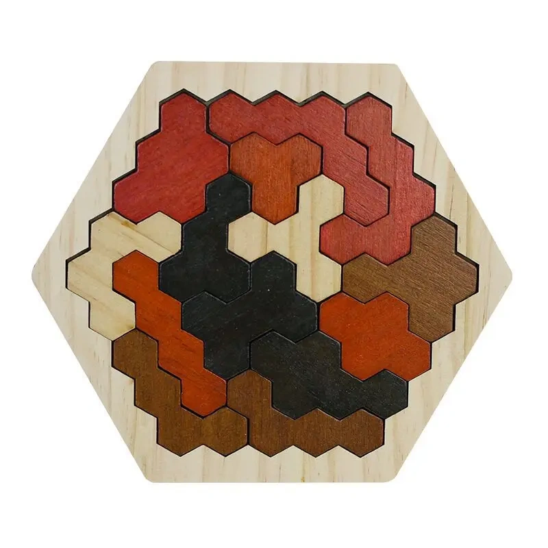 3PCS/Set Wooden Tangram Board Puzzle Kids Mind Brain Teasers Puzzles Game