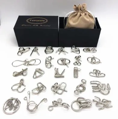 New 26/30PCS per Set Metal Puzzle Mind Brain Teaser Magic Wire Rings Puzzles Game for Children Adults