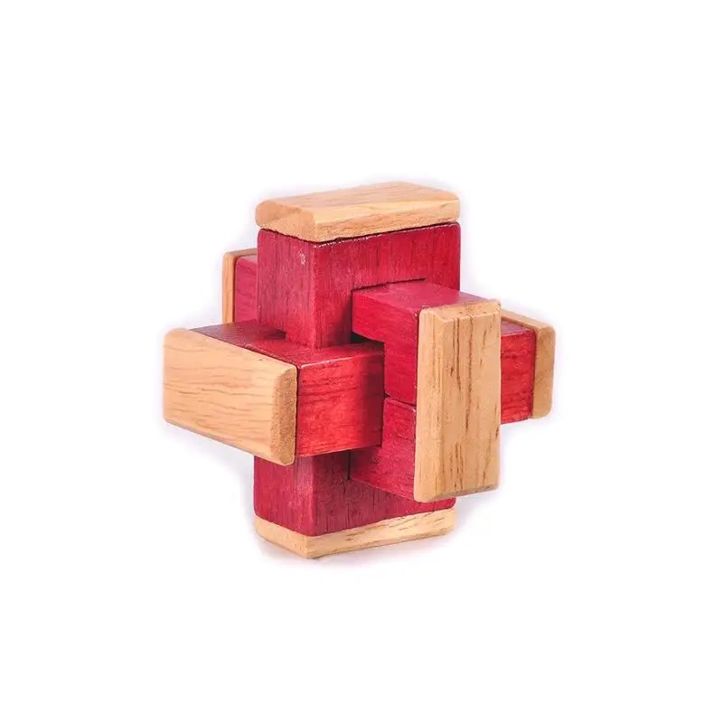 Classic Wooden Burr Puzzle Brain Teaser Game for Adults and Children