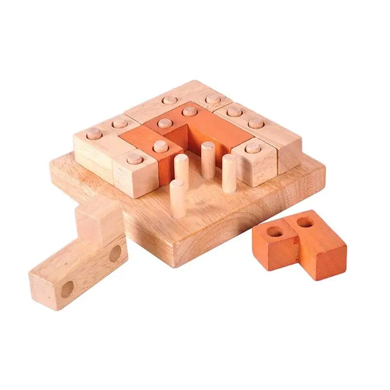 Wooden Puzzle Brain Teaser Interlocking Wood Puzzles Game for Adults Children