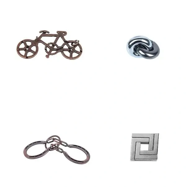 Classic Metal Brain Teasers Lock Ring Puzzle Magic Wire Rope Puzzles Game for Adults Kids