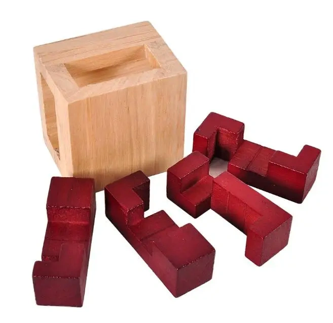 Challenging 3D Wooden Brain Teaser Puzzle Game for Adults