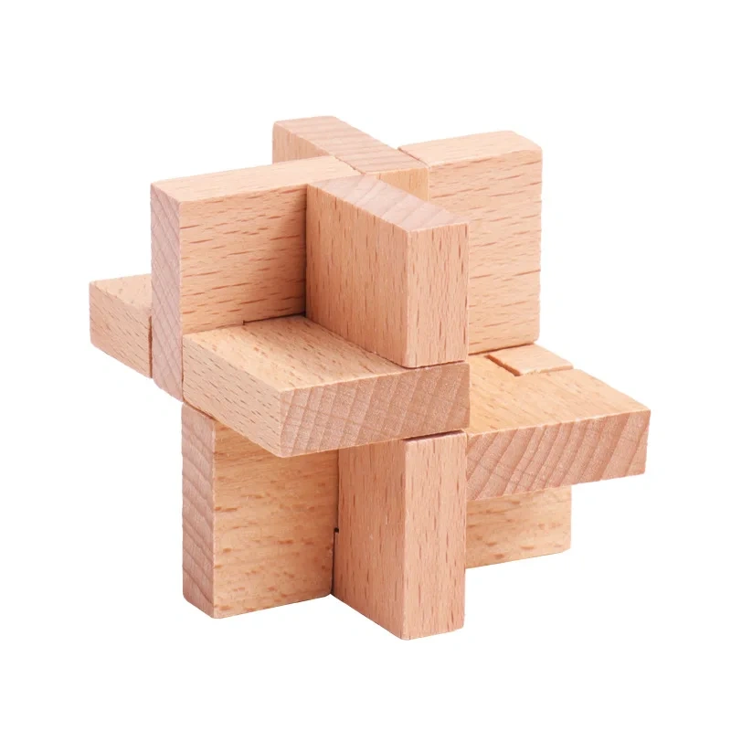 Classic Wooden Puzzle Mind Brain Teasers Burr Interlocking Puzzles Game Toys for Adults Children